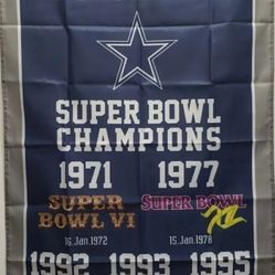 Dallas Cowboys Super Bowl Wins $20 Flag 5ftx3ft Firm On Price 