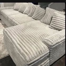 Brand New Super Plush Comfy Corduroy Sectional Set 