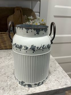 Galvanized vase $15
