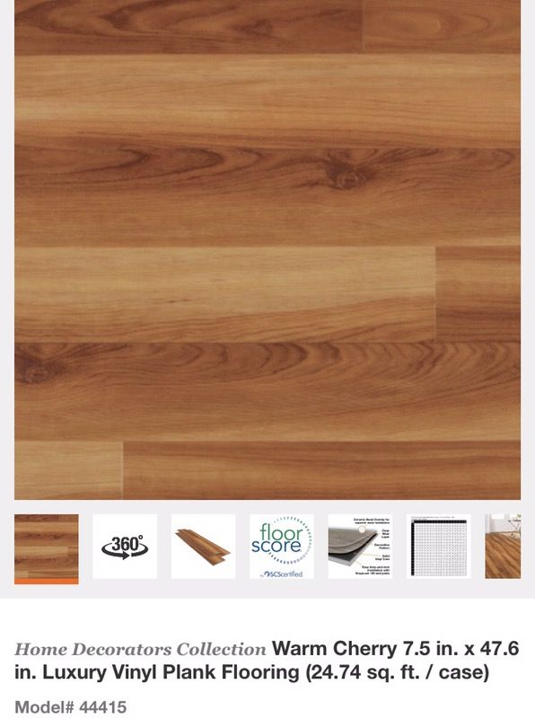 Home Decorators Collection Warm Cherry Luxury Vinyl Plank Flooring