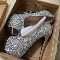 Silver Sparkle Heels