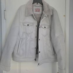 Men's Vegan Suede Leather Jacket XL Sherpa New