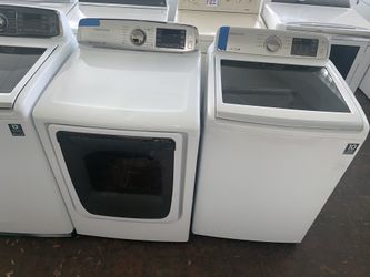 Samsung top load washer & electric dryer set working perfectly with 4 months warranty