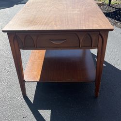 Walnut Solid Wood Mid Century End Table 