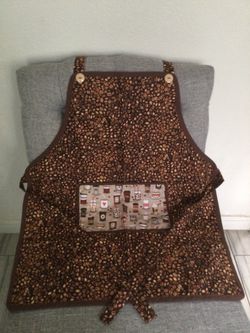 COFFEE ☕️ GRAINS PATTERN, ADULT APRON, NEW 100% COTTON