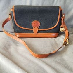 Vintage Dooney & Bourke All-Weather Leather Flap Crossbody Bag