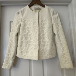 Ochirly Cream White Embroidered Jacket – Size M 