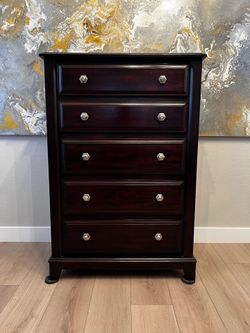 58” Tall Espresso Brown 5 Dovetail Drawer Tallboy Dresser -Optional 9 Drawer Dresser and Nightstand