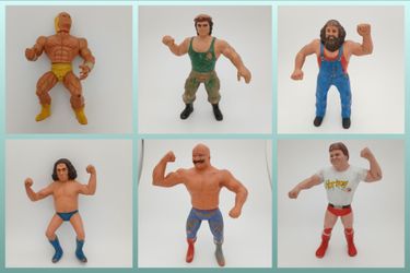 Vintage WWF Wrestling Action Figures Lot of 6