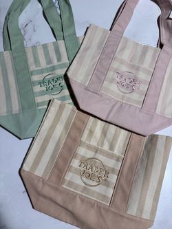 Trader Joe's Mini Canvas Tote Bags Set of 3