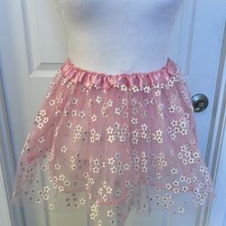 Pink Floral Mesh Tutu