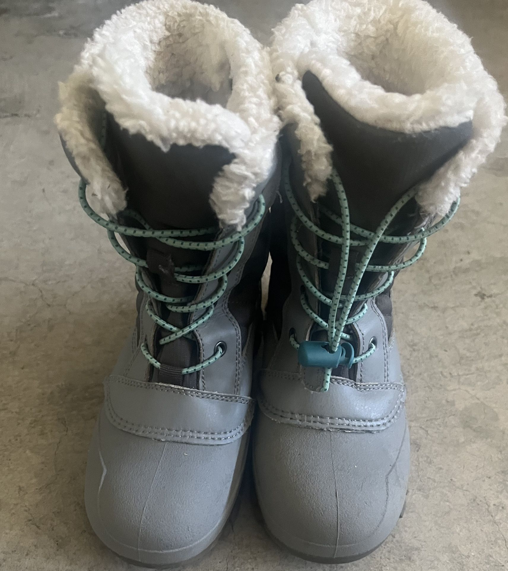 Warm Hard Shell Leather Boots - Big Kids Size 1