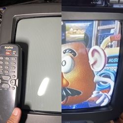 Vintage Sanyo CRT TV Retro Gaming Television Video games DS13630 w Remote VIDEO