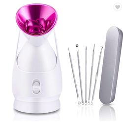 Facial Steamer Nano Ionic - Ekvador Face Steamer with Face Roller - 10 Min Steam Time - Unclogs Pores - 