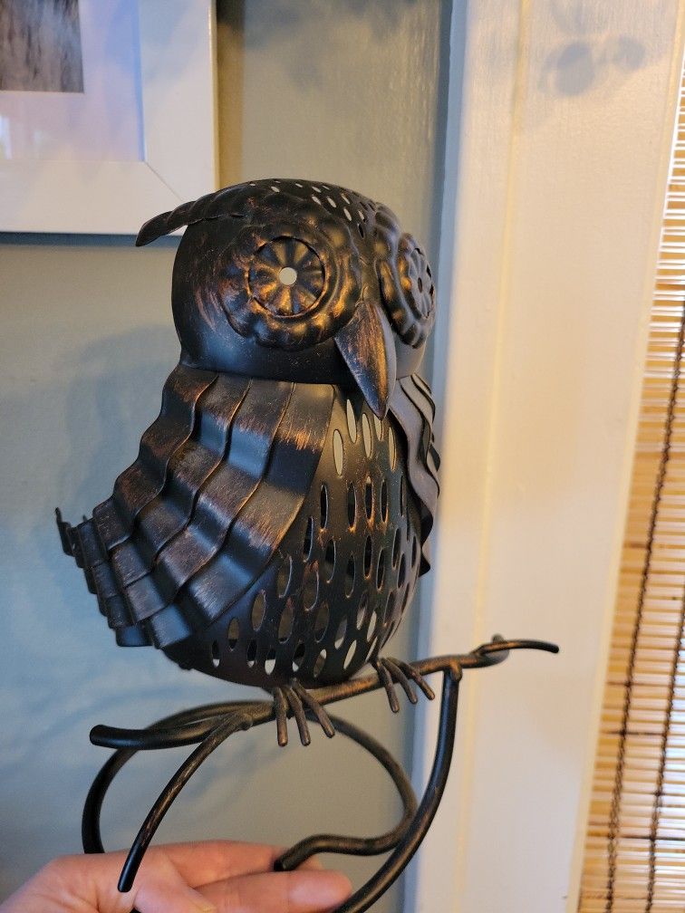 Party Lite Owl Candle Holder And Small Owl For Scent Sticks