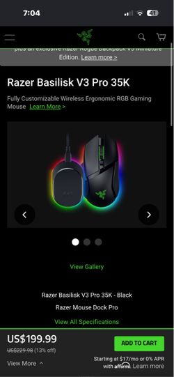 Razer Basilisk V3 Pro 35K Wireless Gaming Mouse