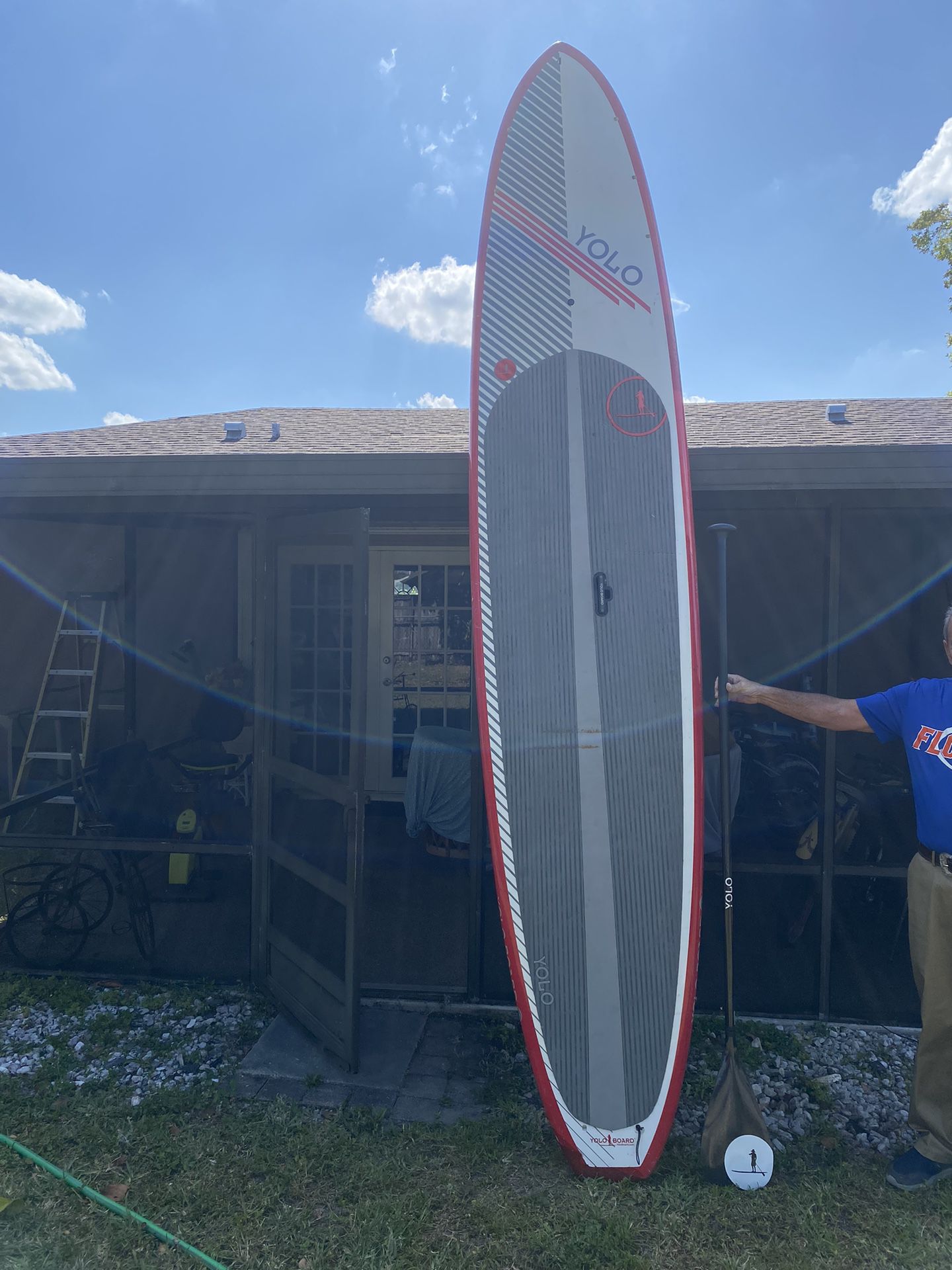 Yolo Paddle Board 12’ft Epoxy With Paddle