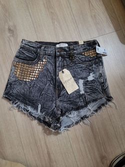 Cut off Shorts with Gold studded embellishments-New