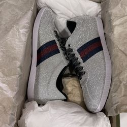 Gucci Bambi Web Silver Shoes