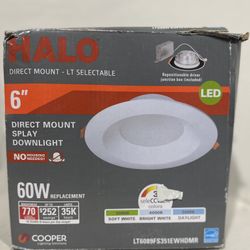 HALO 6 inch Canless LED Recessed Light Selectable 3000K, 4000K, 5000K