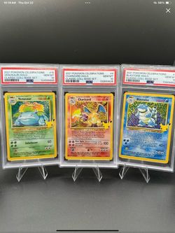 PSA 10 Pokemon TCG Celebrations Classic Holo Set: Charizard, Blastoise, Venusur