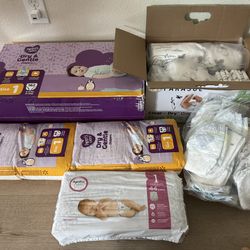 370 pieces baby diapers size 1