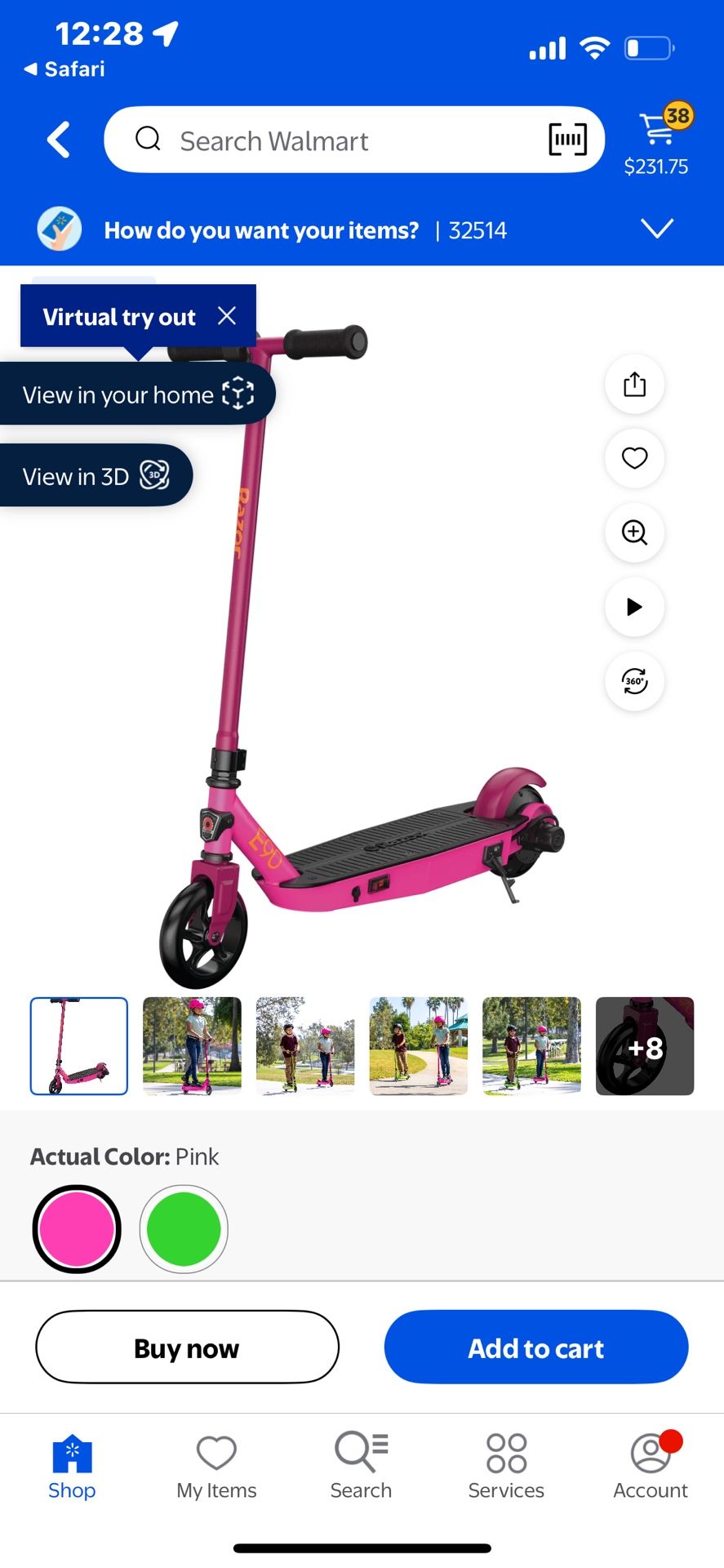 Electric Scooter Pink Kids Size