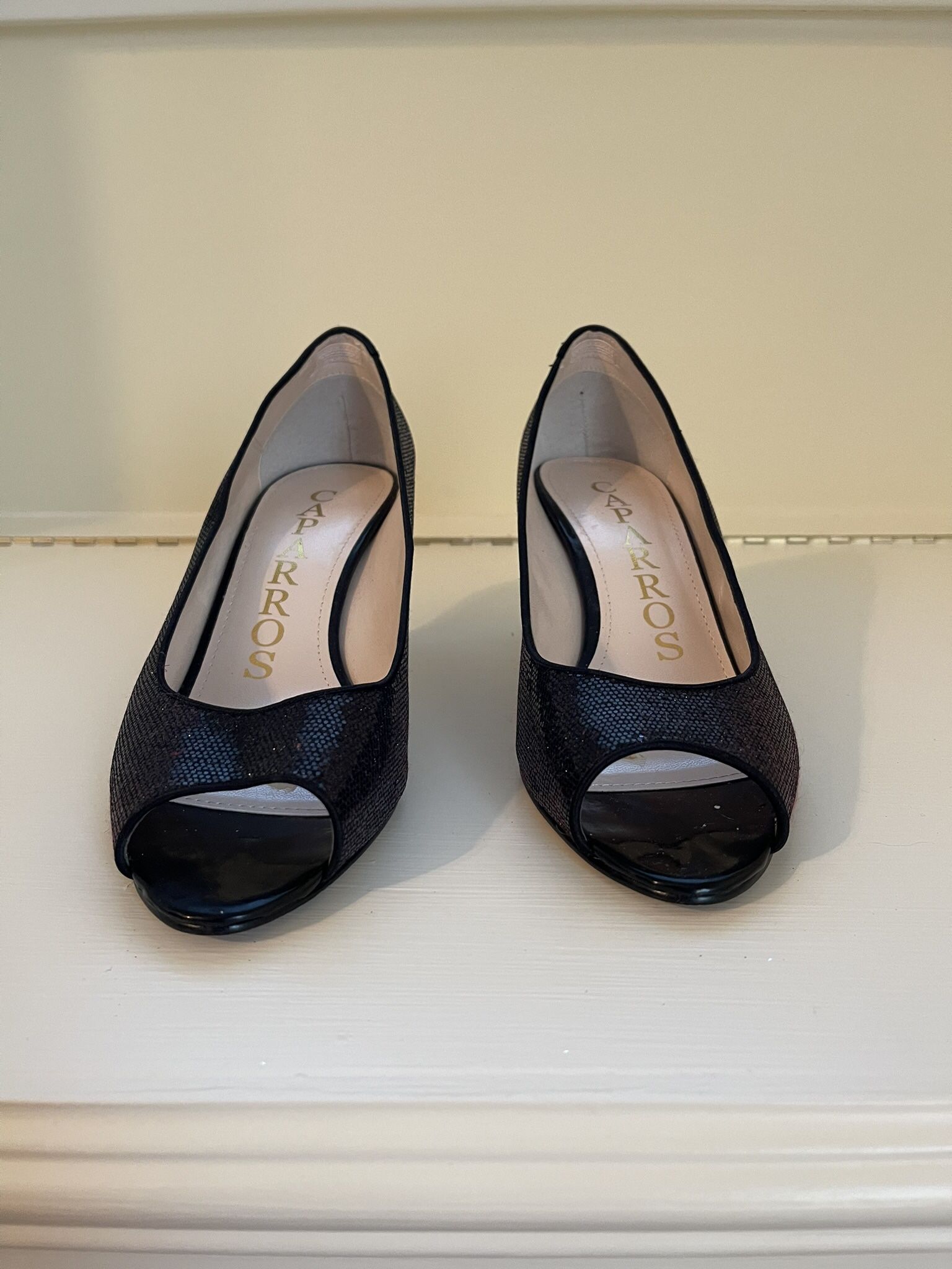 Caparros Sparkley Black Heels