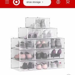 Shoe container storage organizer boxes