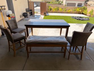 Countertop Height Marble Dining Set