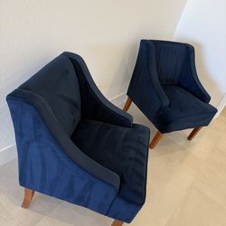 Navy Blue Accent Chairs – Set of 2