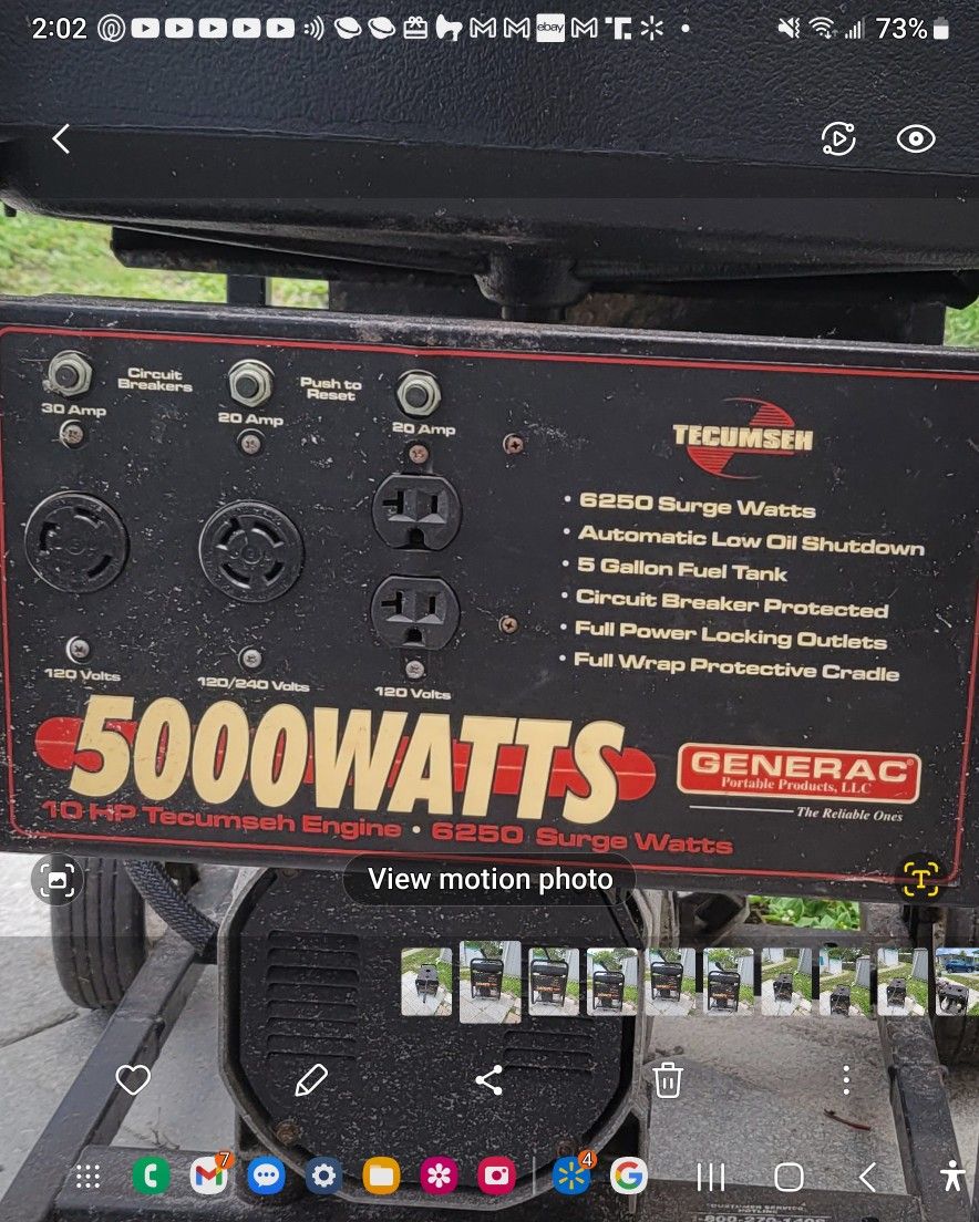 Generac 5000 Watt 6250 Surge PowerGenerator