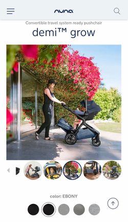 Nuna DEMI grow Double Stroller (w/ ONE sibling seat included & ring adapter for car seat)