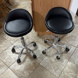 Set Of 2 Rolling Bar Stools