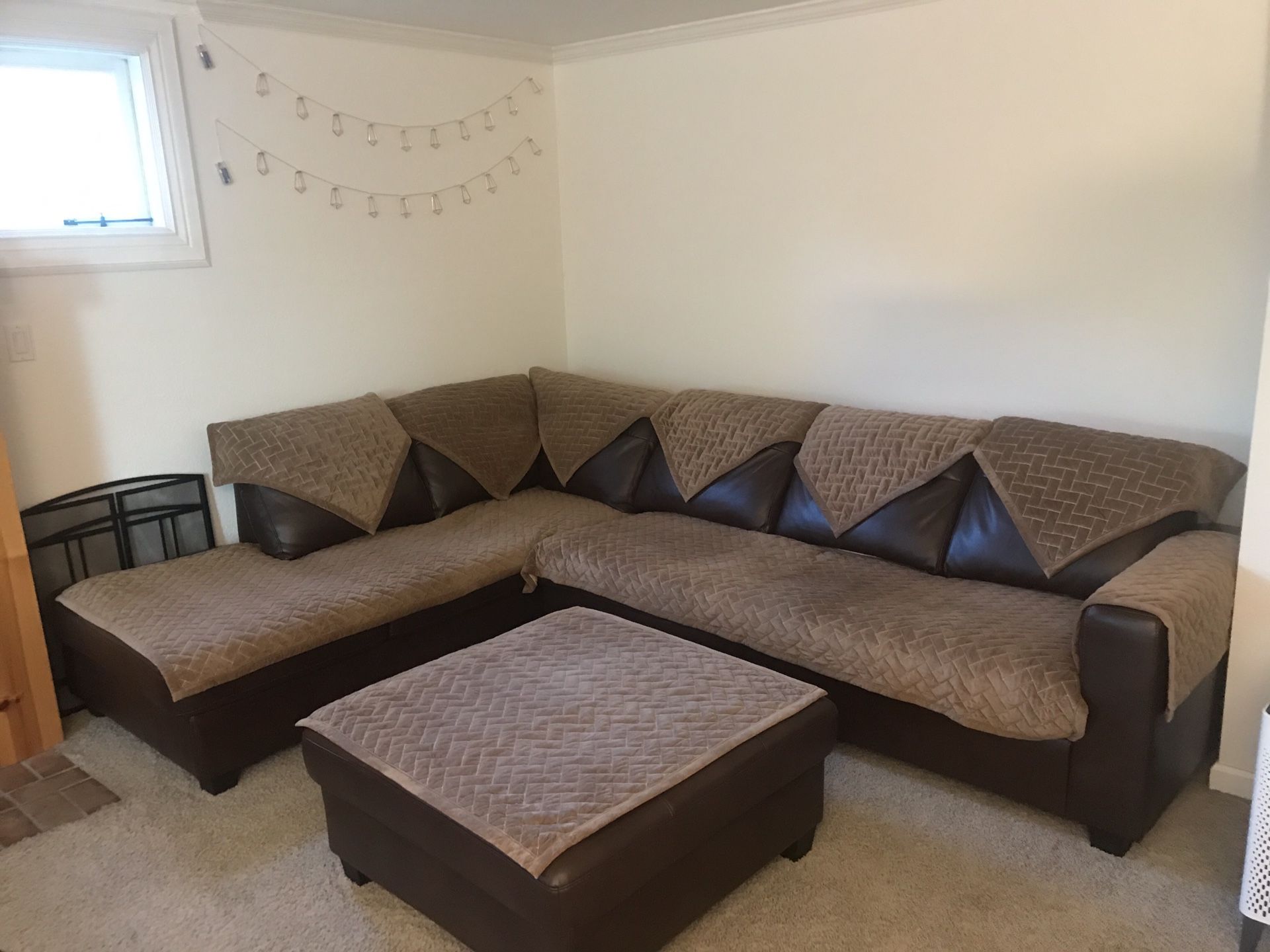 L-Shaped Couch, Chaise & Ottoman