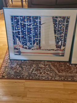 Framed sailing art