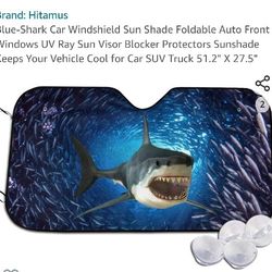 Blue Shark Car Windshield Sunshade
