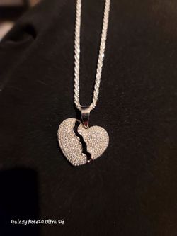 925 sterling silver moissanite heart pendant