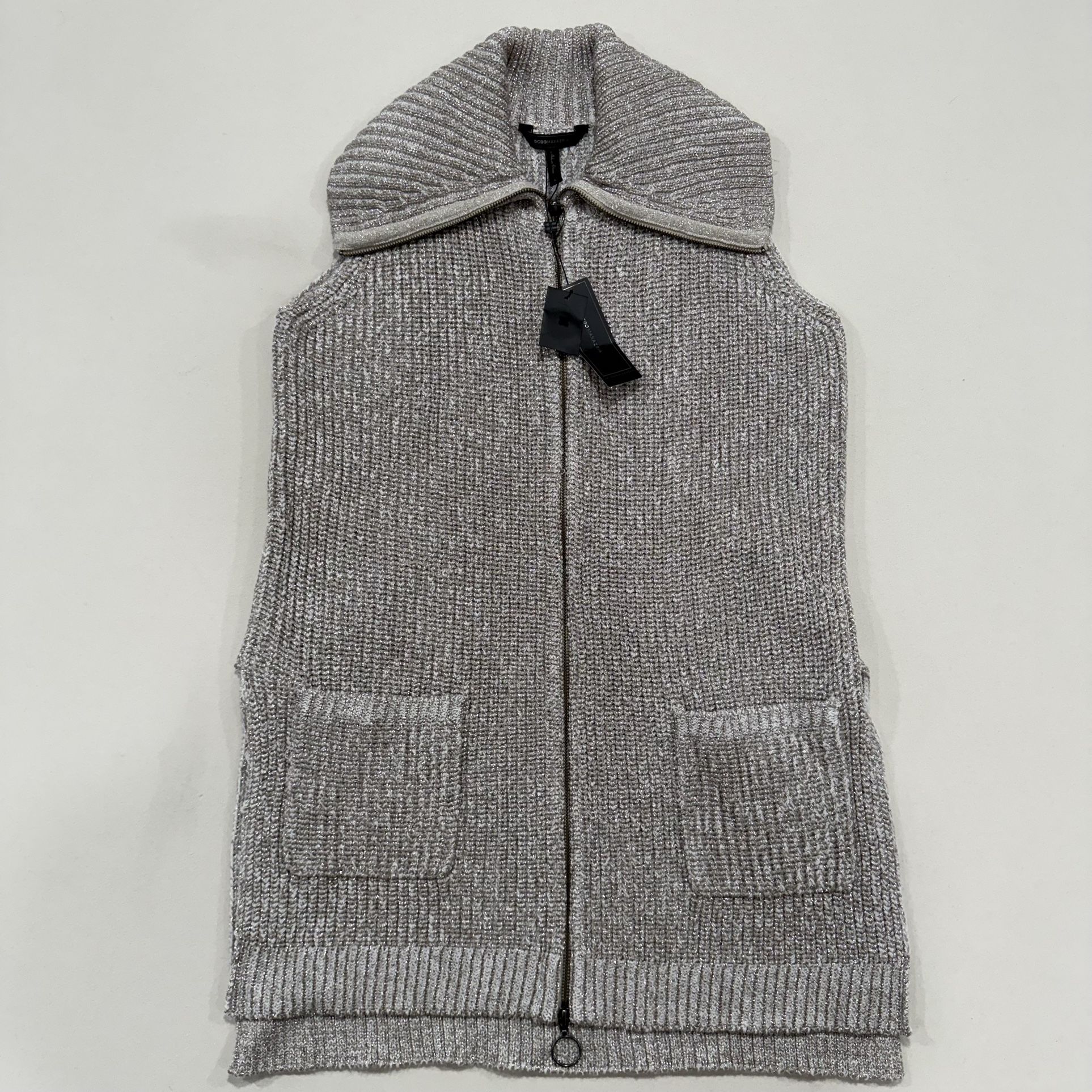 Bcbgmaxazria Kalia Champagne Wool Cardigan Vest Oversized Tunic Wmns L