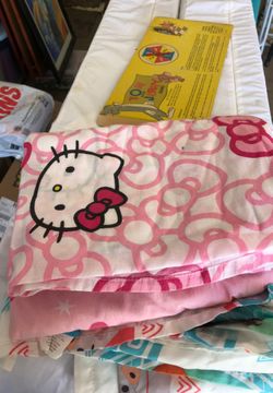 Hello kitty and moana bed sheets and pillow case