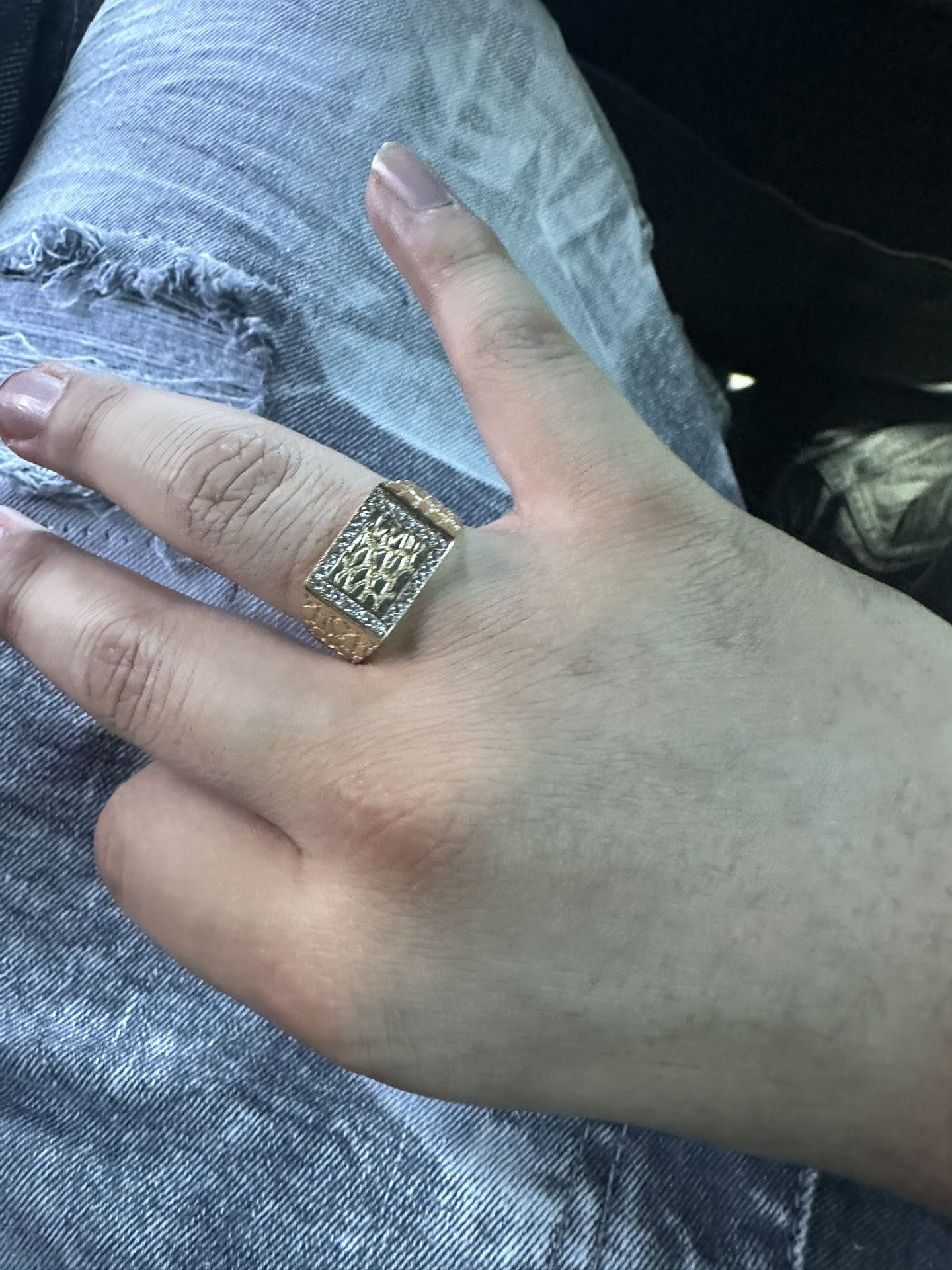 Gold Nugget Ring  14k
