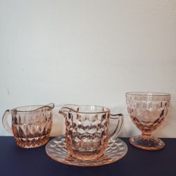 Vintage Jeannette Pink Depression Glass (4 Pieces)