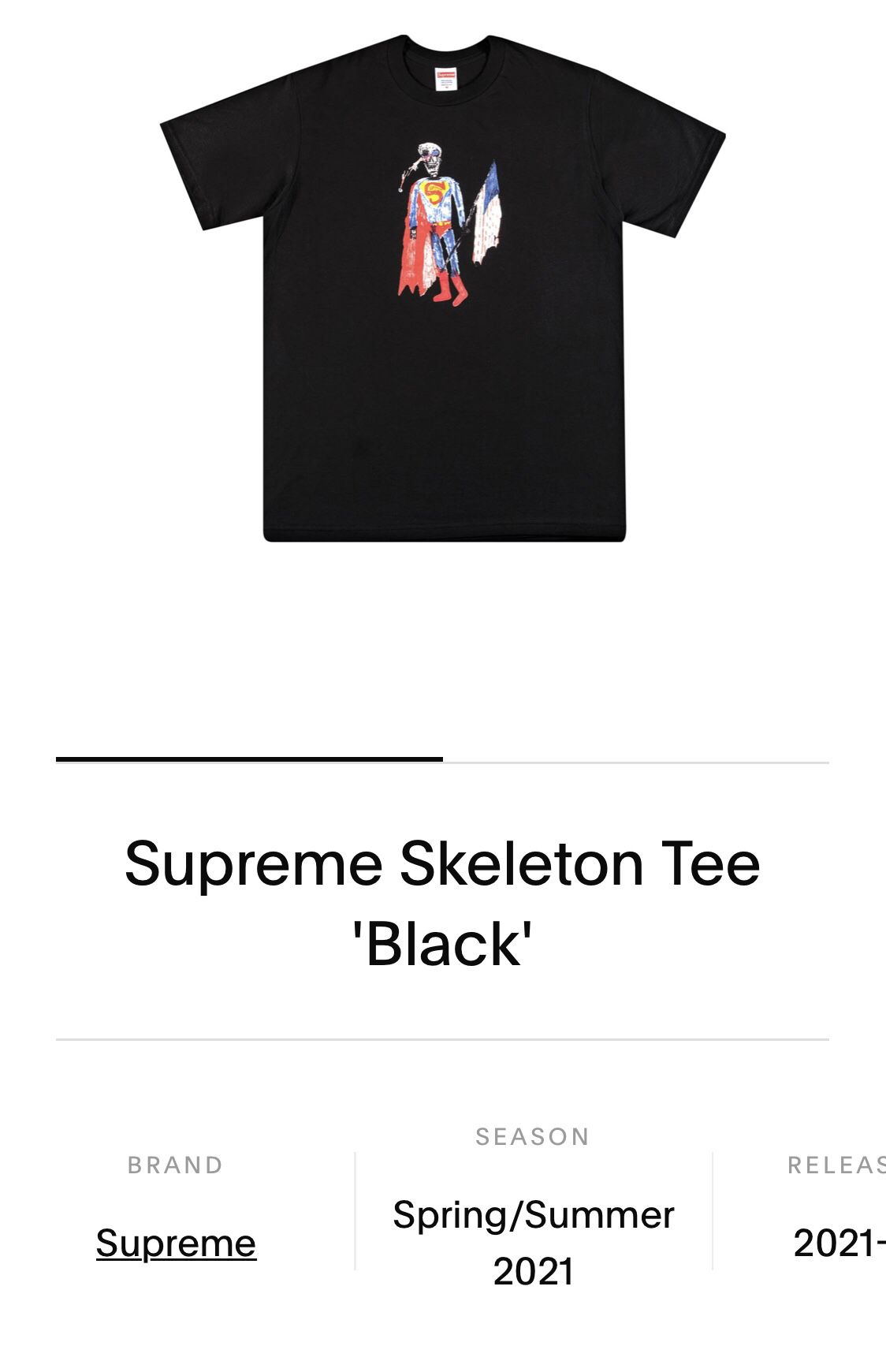 Supreme Skeleton Tee Brand NEW for Sale in Charlotte, NC - OfferUp
