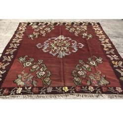 Antique Sharkoy Balkan Kilim Handmade Turkish Rug Approximately 7’ X 10’ See Des