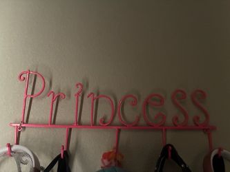 Pink Princess Wall Hook Rack