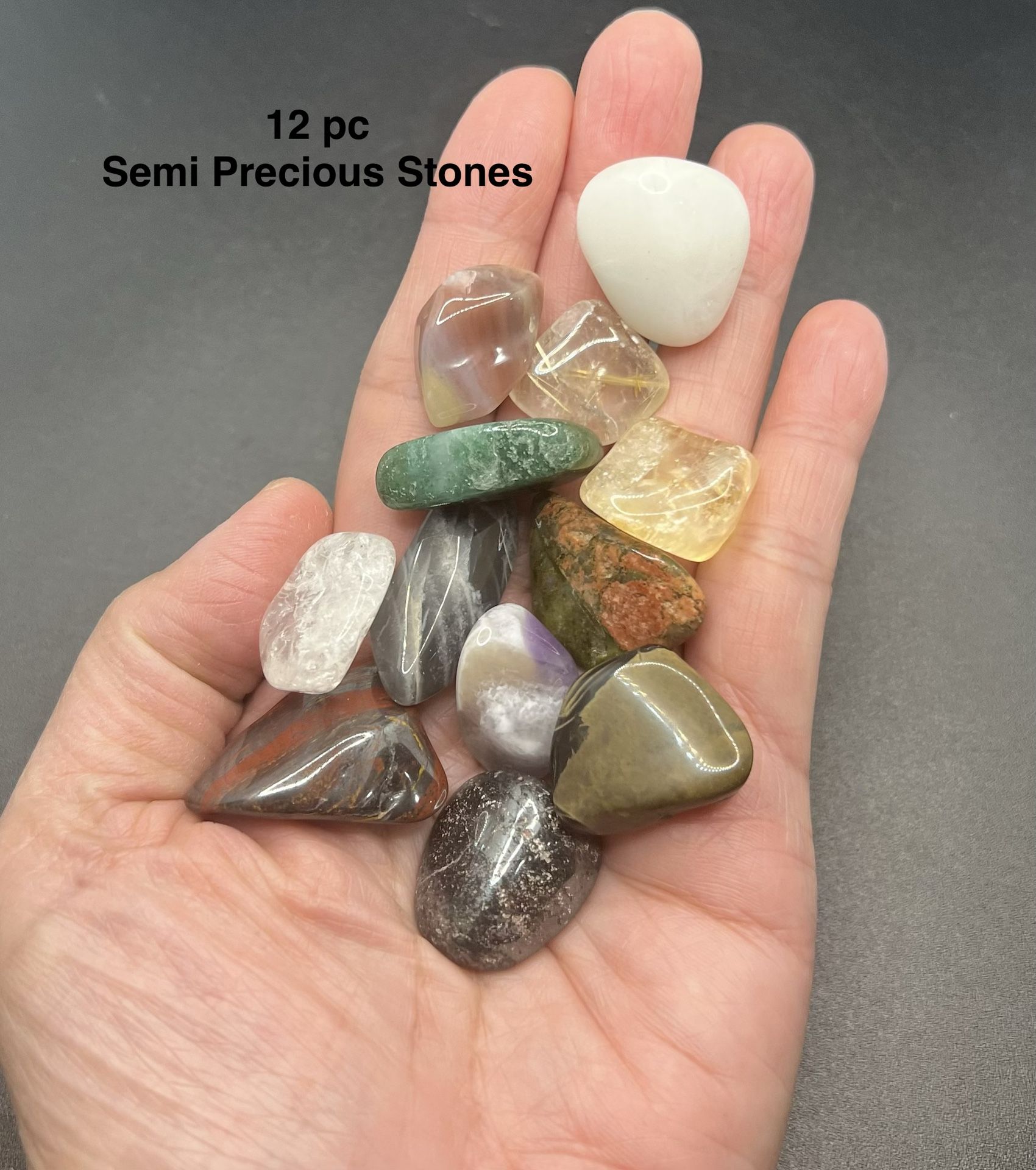 Semi Precious Stones 12 pcs 84.2g Total