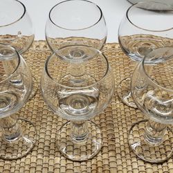 Crystal Goblet Glasses – Heavy Thick-Stem Stemware – Set of 6