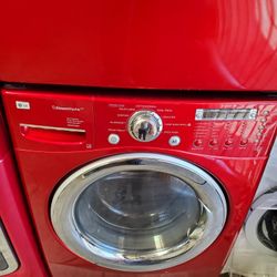 LG Set Washer And Gas Dryer Red Color
