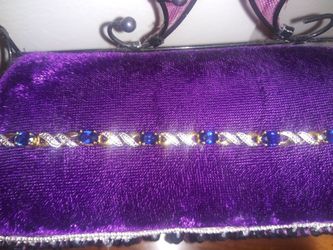 Saffire and cz 18k gold over silver bracelet