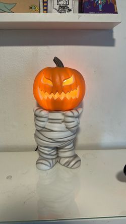 Halloween Mummy Jack-O-Lantern Light-Up Figurine